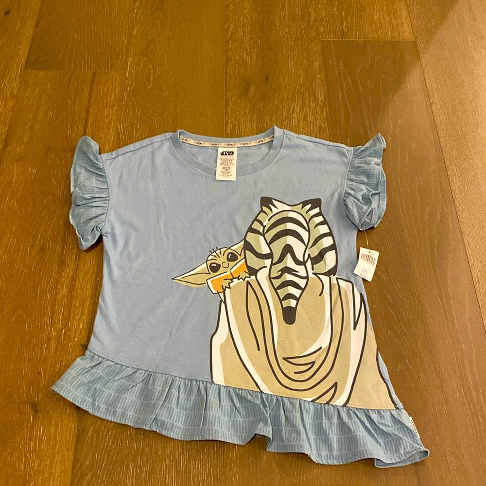 NEW Star Wars Baby Yoda ruffled t shirt